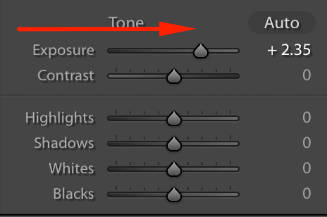 Basic Panel Exposure Slider Setting Lightroom