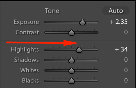 Highlights Slider Lightroom
