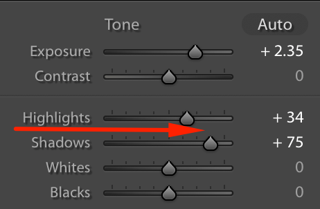 Shadows Slider Lightroom