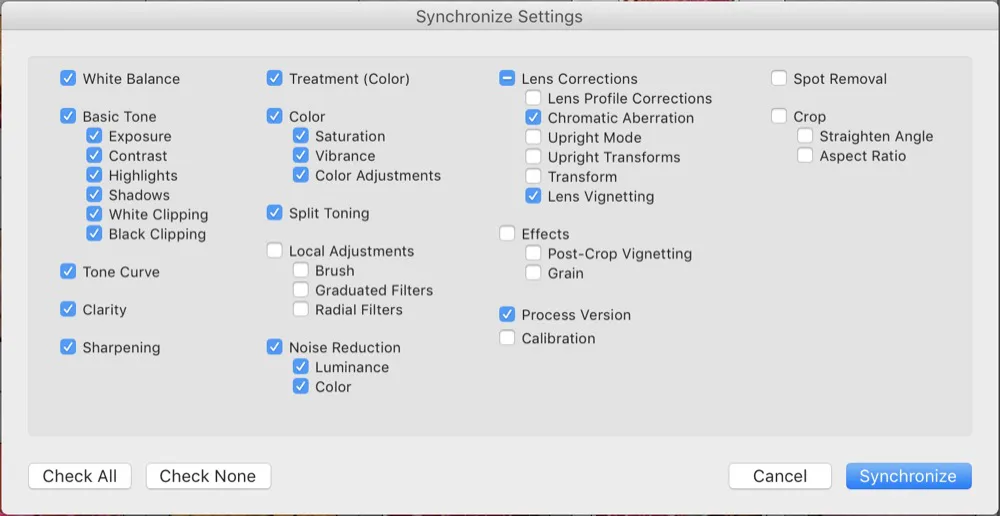Synchronize Settings